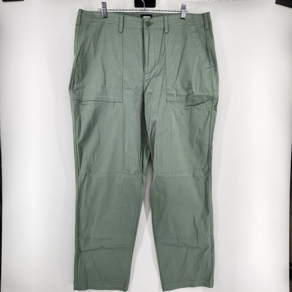 Lands End Women's Size 18 Green Woven Utility Cargo Pants NWOT